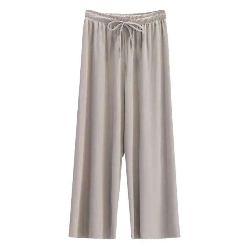 2023 Ice Silk Loose Wide Leg Pants High Waist Women