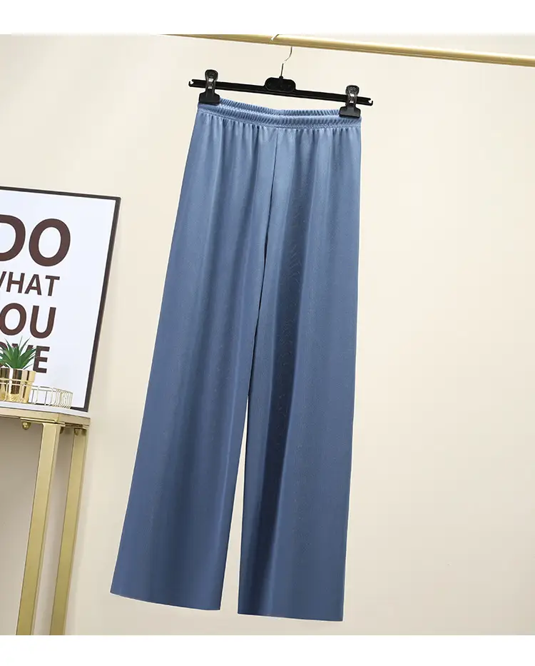 2023 Ice Silk Loose Wide Leg Pants High Waist Women — feature 14