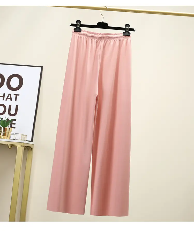 2023 Ice Silk Loose Wide Leg Pants High Waist Women — feature 18