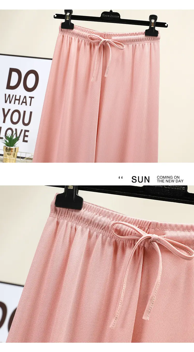 2023 Ice Silk Loose Wide Leg Pants High Waist Women — feature 19