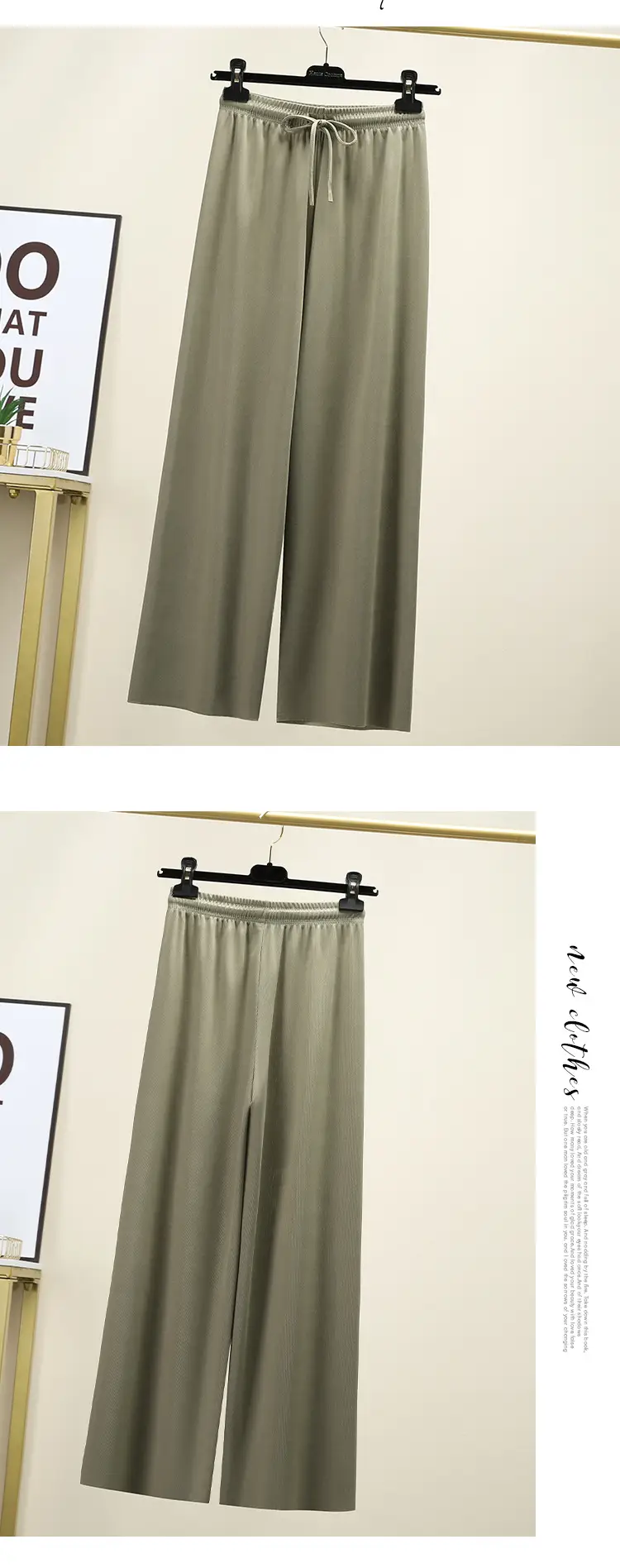 2023 Ice Silk Loose Wide Leg Pants High Waist Women — feature 22
