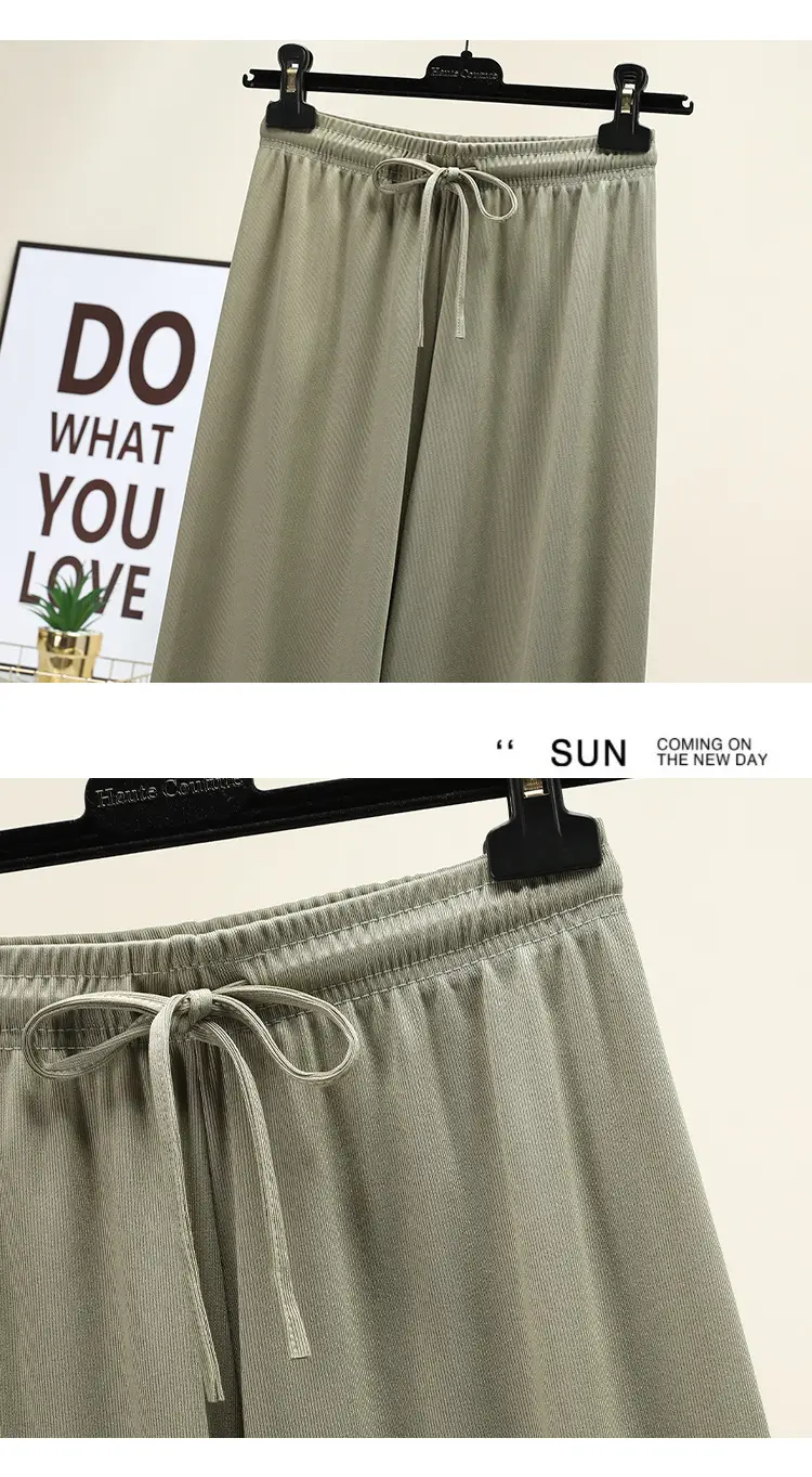 2023 Ice Silk Loose Wide Leg Pants High Waist Women — feature 23