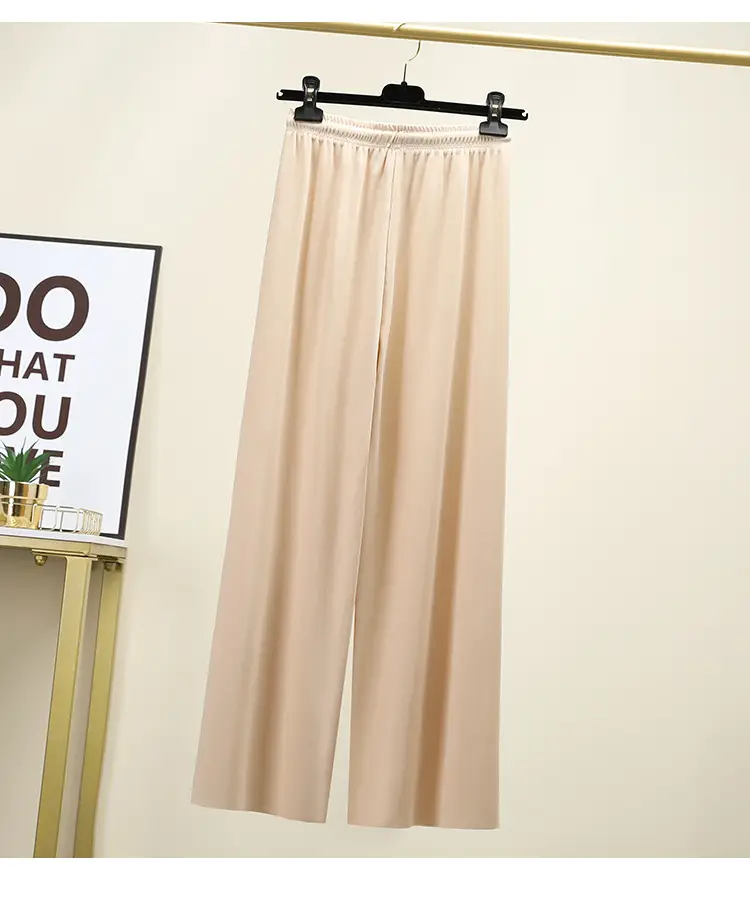 2023 Ice Silk Loose Wide Leg Pants High Waist Women — feature 26