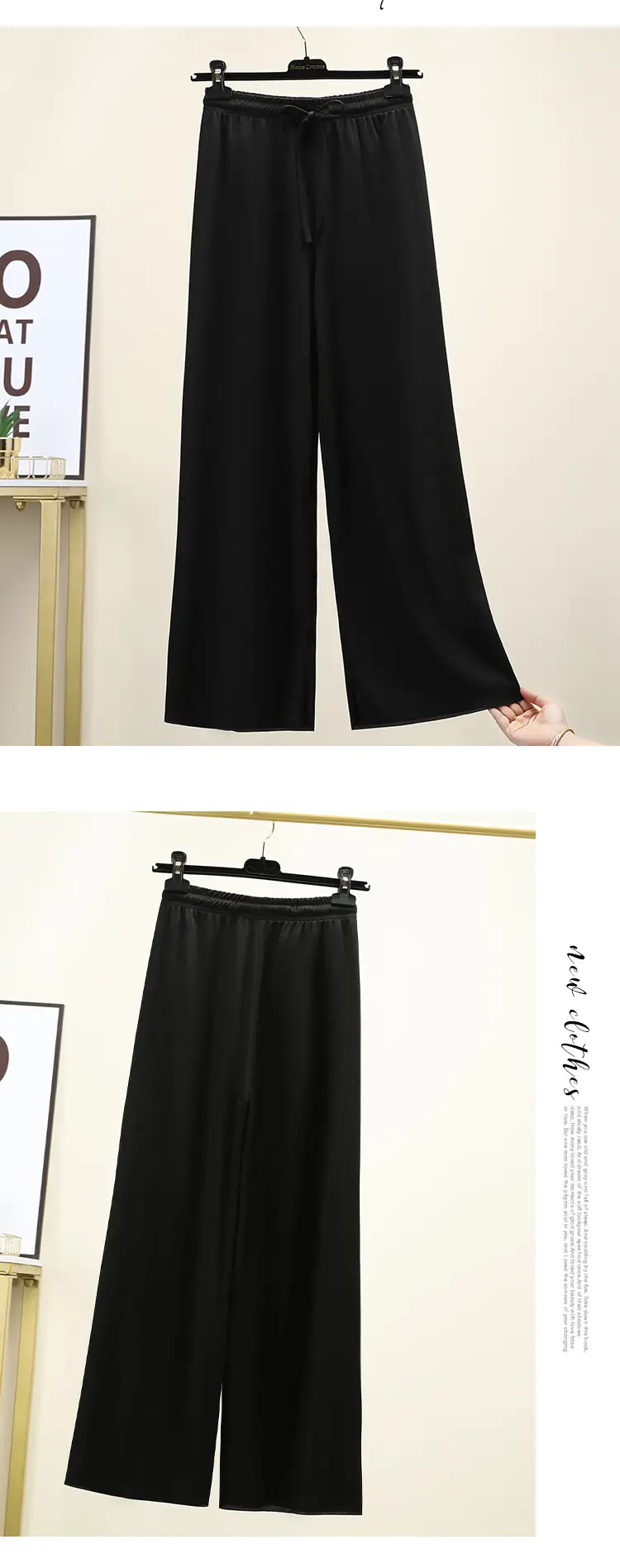 2023 Ice Silk Loose Wide Leg Pants High Waist Women — feature 30