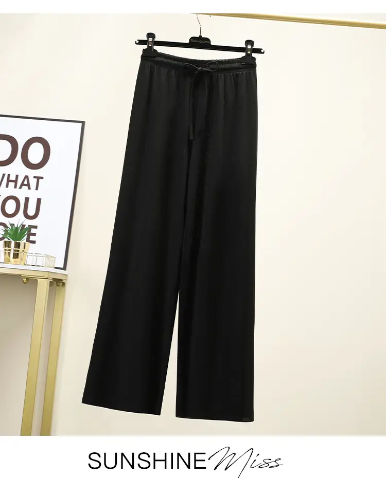 2023 Ice Silk Loose Wide Leg Pants High Waist Women — feature 31