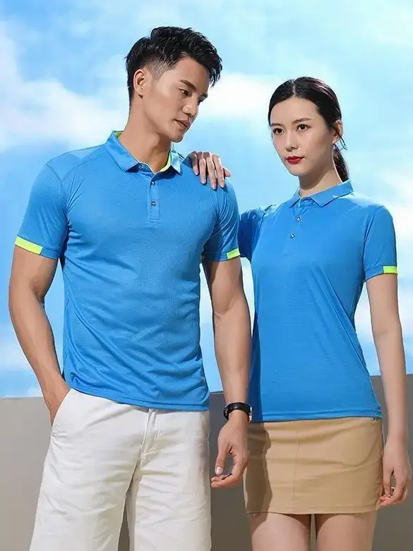 Ice Silk Polo Shirt Black Yellow Quick Dry - Image 19