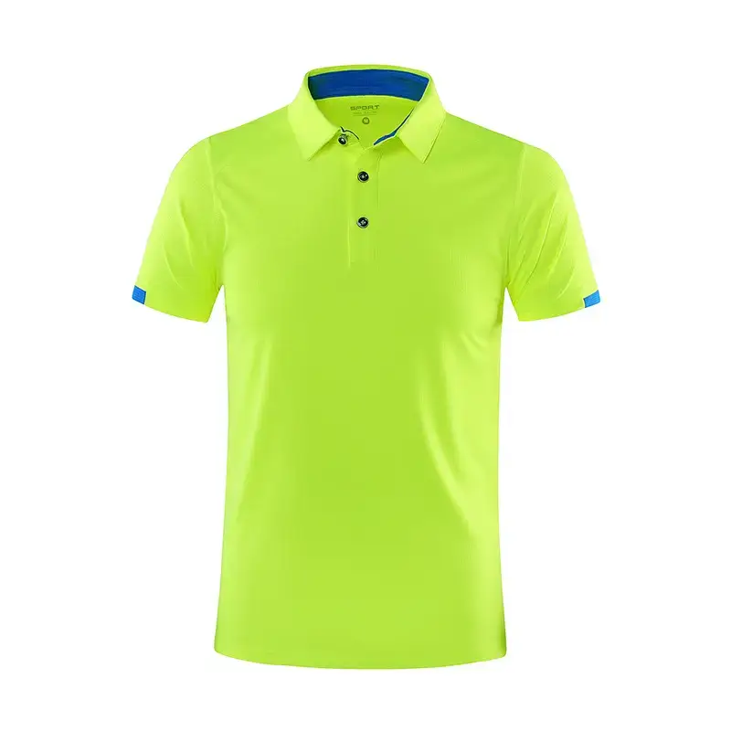 Ice Silk Polo Shirt Black Yellow Quick Dry - Image 5