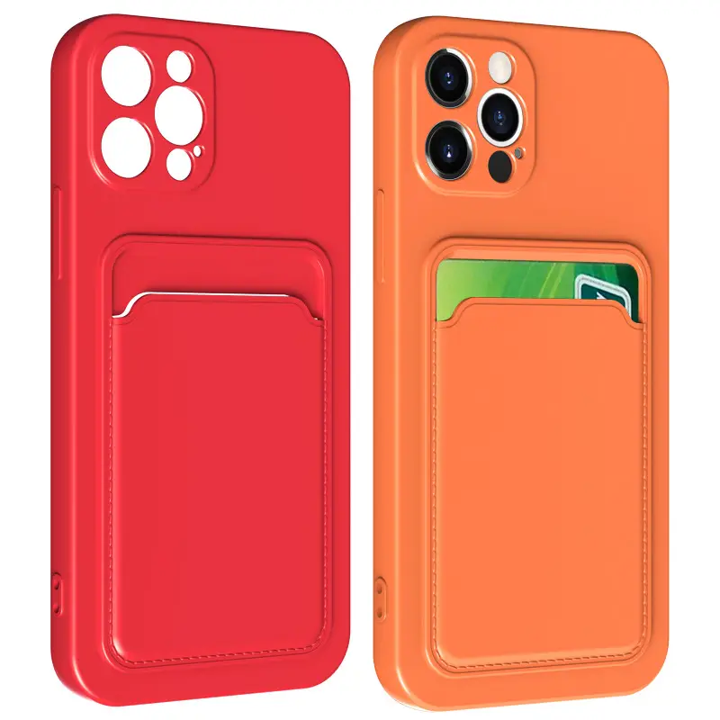 Black iPhone 14 Tpu Frosted Card Holder Case - Image 11