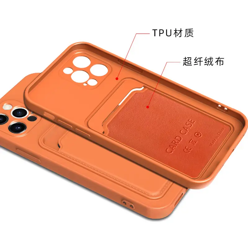 Black iPhone 14 Tpu Frosted Card Holder Case - Image 12