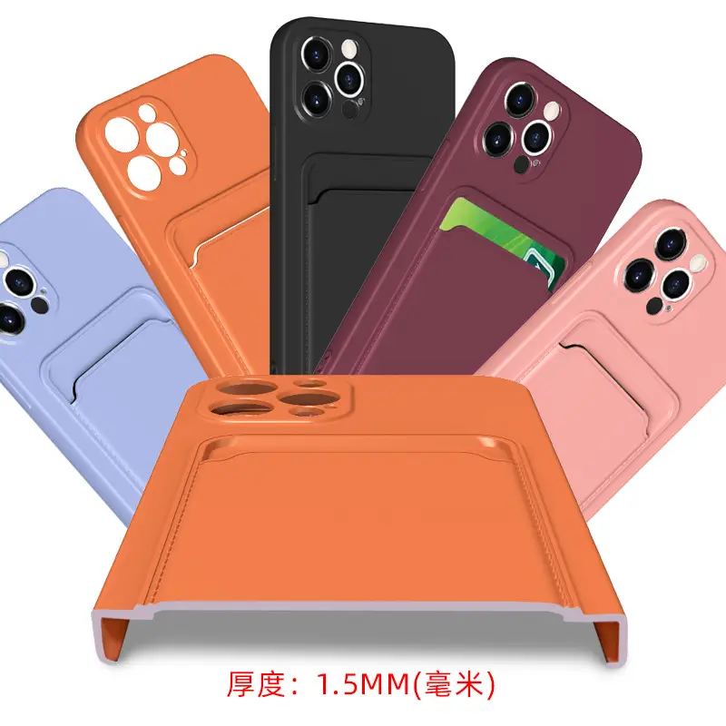 Black iPhone 14 Tpu Frosted Card Holder Case - Image 14