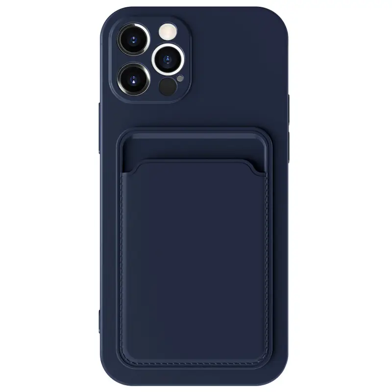 Black iPhone 14 Tpu Frosted Card Holder Case - Image 15