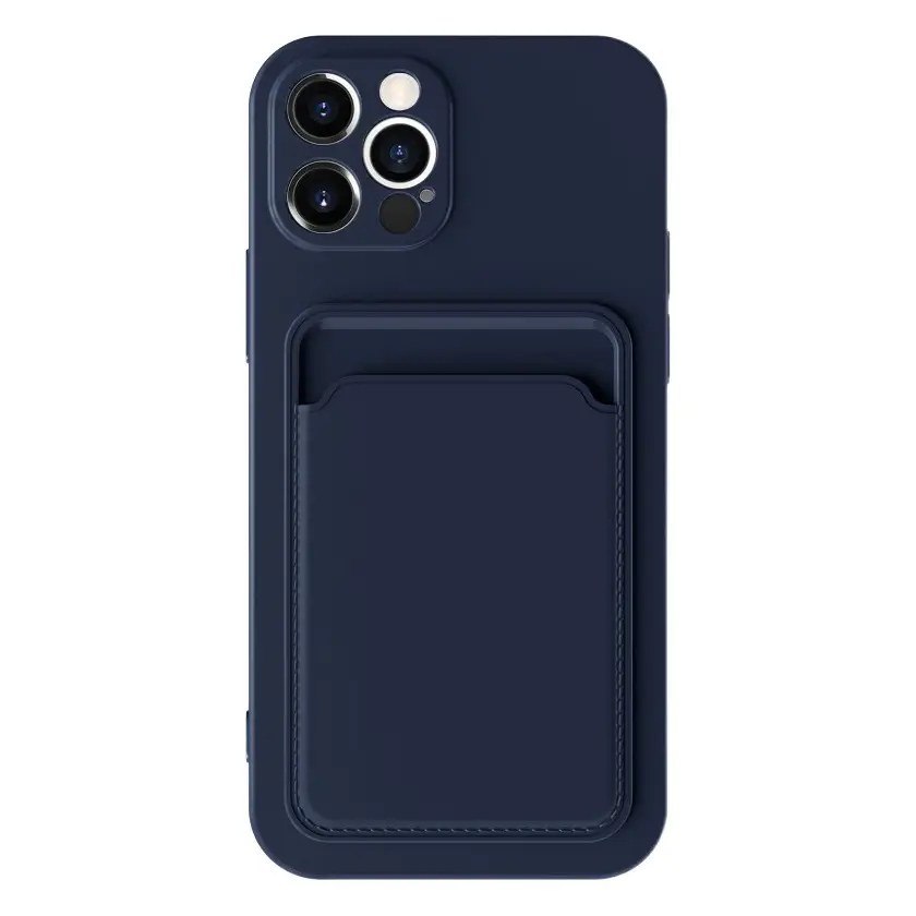 Black iPhone 14 Tpu Frosted Card Holder Case