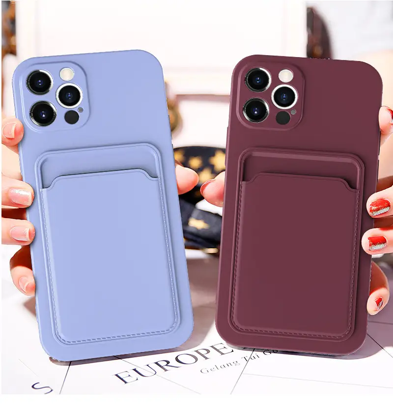 Black iPhone 14 Tpu Frosted Card Holder Case — feature 13