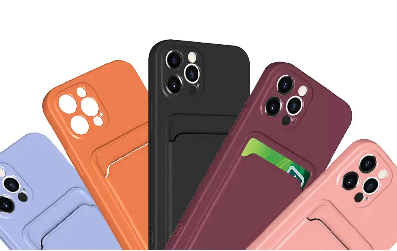 Black iPhone 14 Tpu Frosted Card Holder Case — feature 6