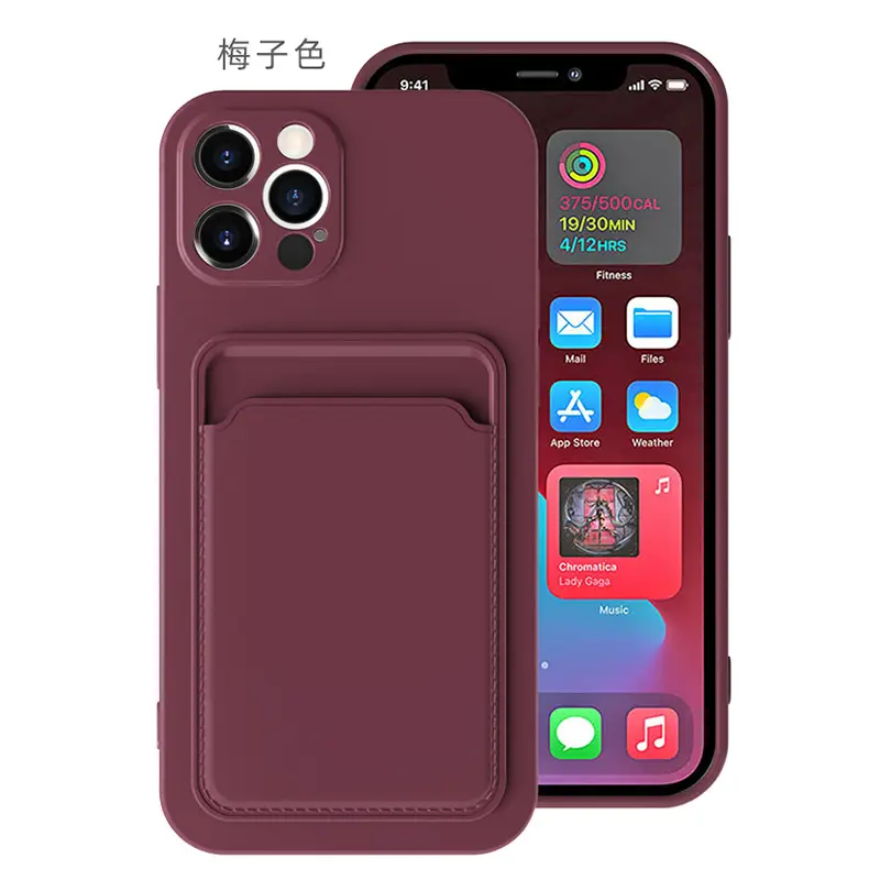 Black iPhone 14 Tpu Frosted Card Holder Case - Image 10