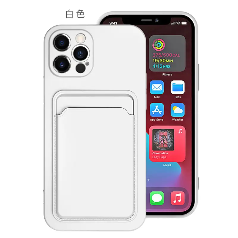 Black iPhone 14 Tpu Frosted Card Holder Case - Image 2
