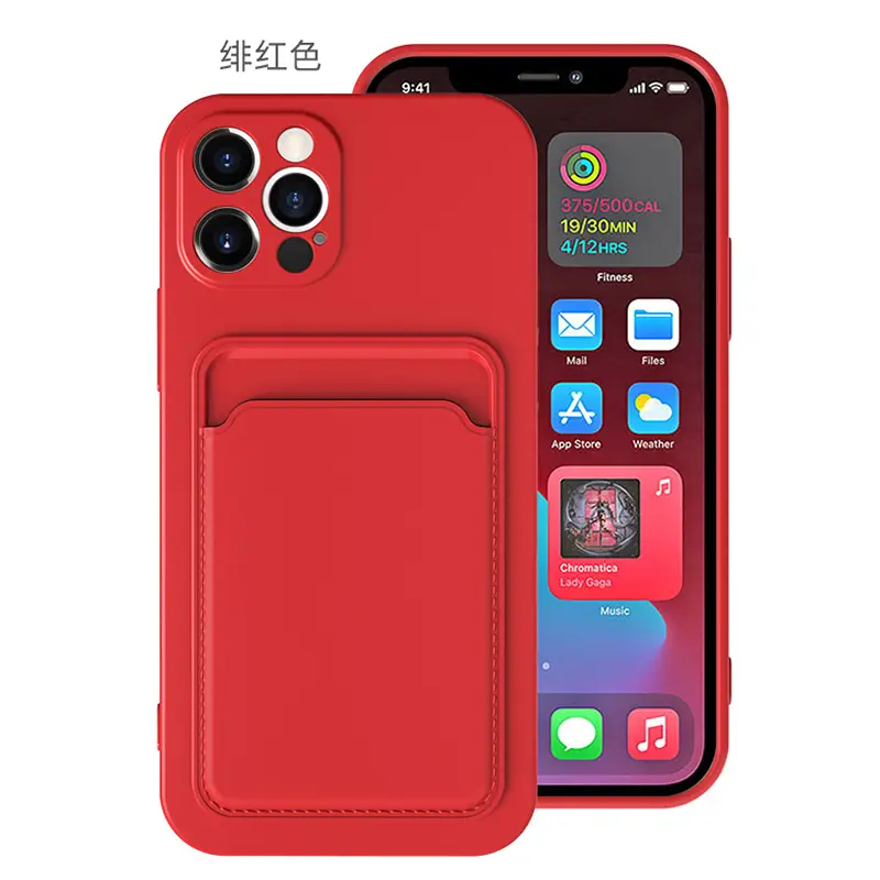 Black iPhone 14 Tpu Frosted Card Holder Case - Image 3