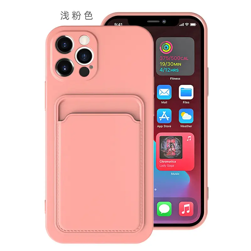 Black iPhone 14 Tpu Frosted Card Holder Case - Image 6