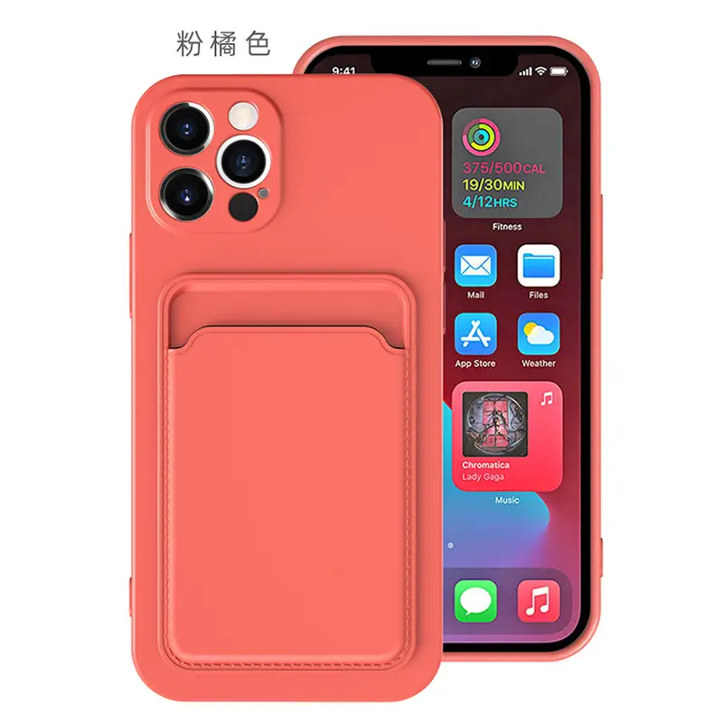 Black iPhone 14 Tpu Frosted Card Holder Case - Image 9