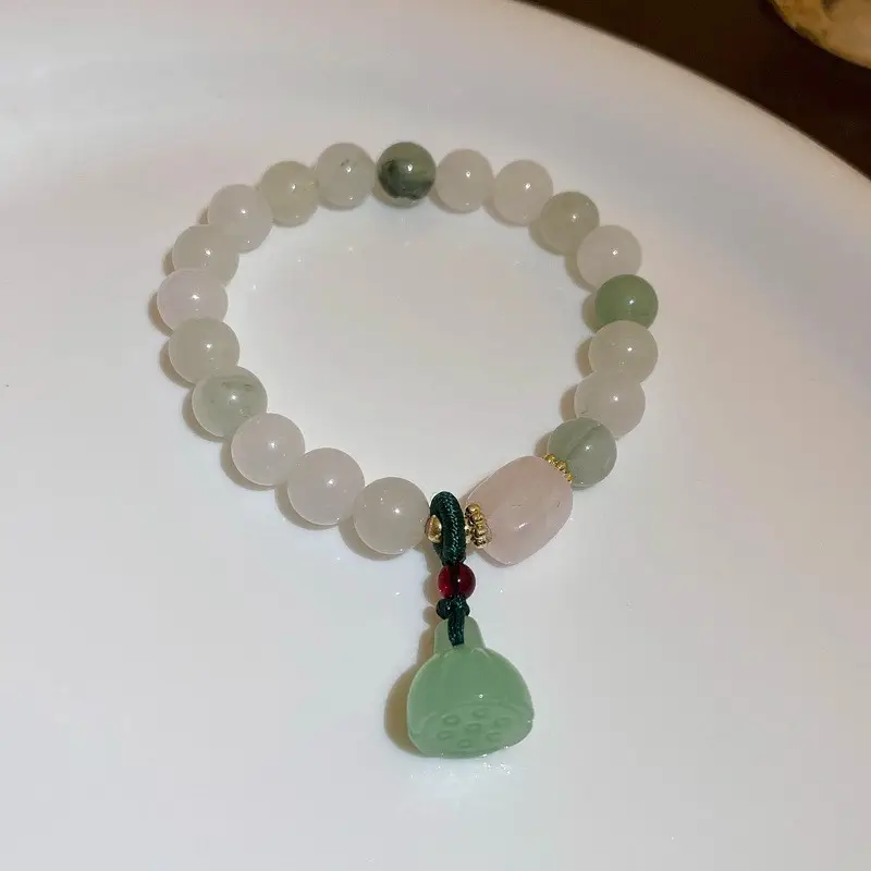 Flower & Cat's Eye Bracelet for Women Adjustable Silver