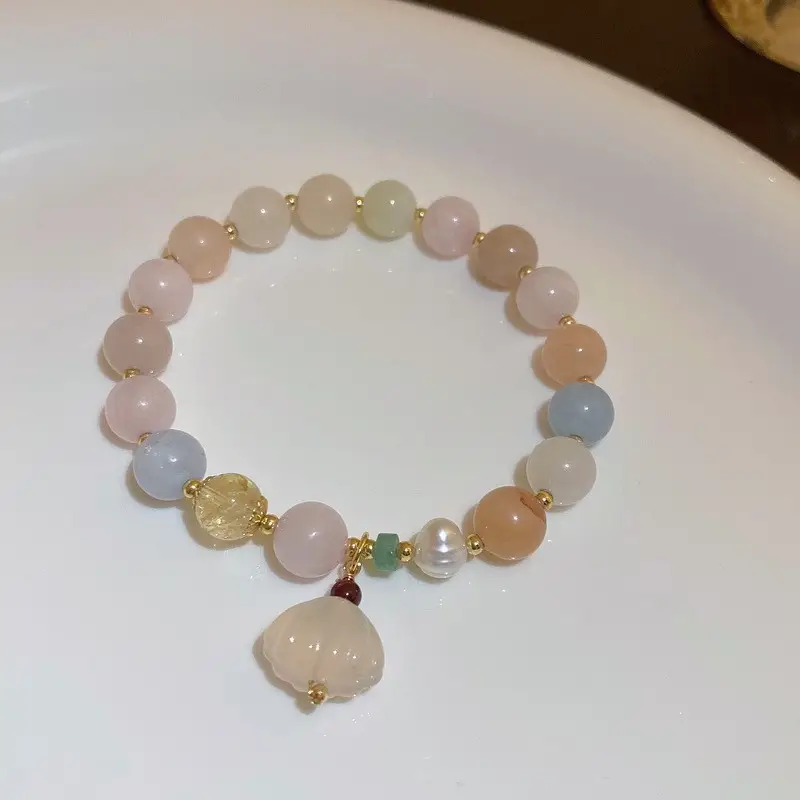 Flower & Cat's Eye Bracelet for Women Adjustable Silver