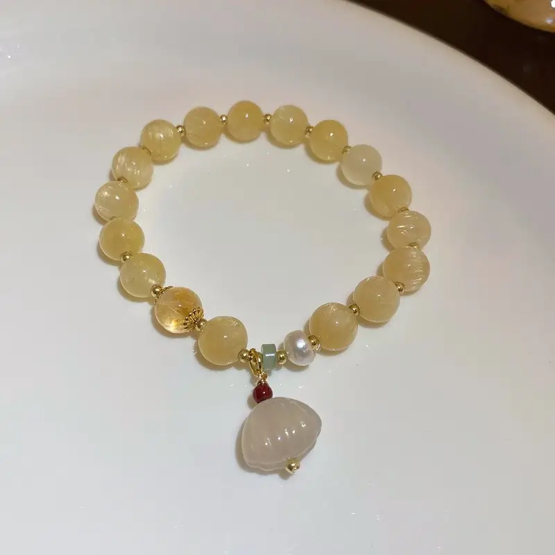 Flower & Cat's Eye Bracelet for Women Adjustable Silver