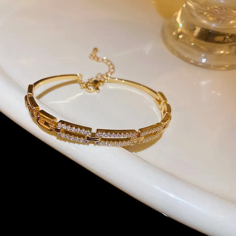 Flower & Cat's Eye Bracelet for Women Adjustable Silver