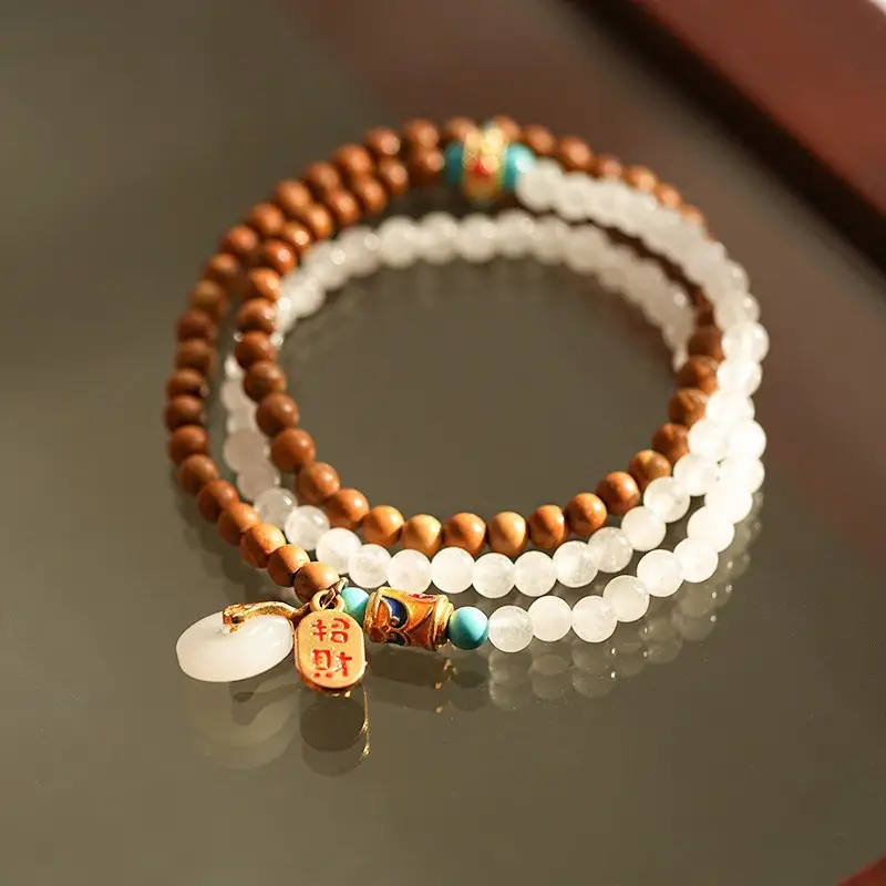Flower & Cat's Eye Bracelet for Women Adjustable Silver