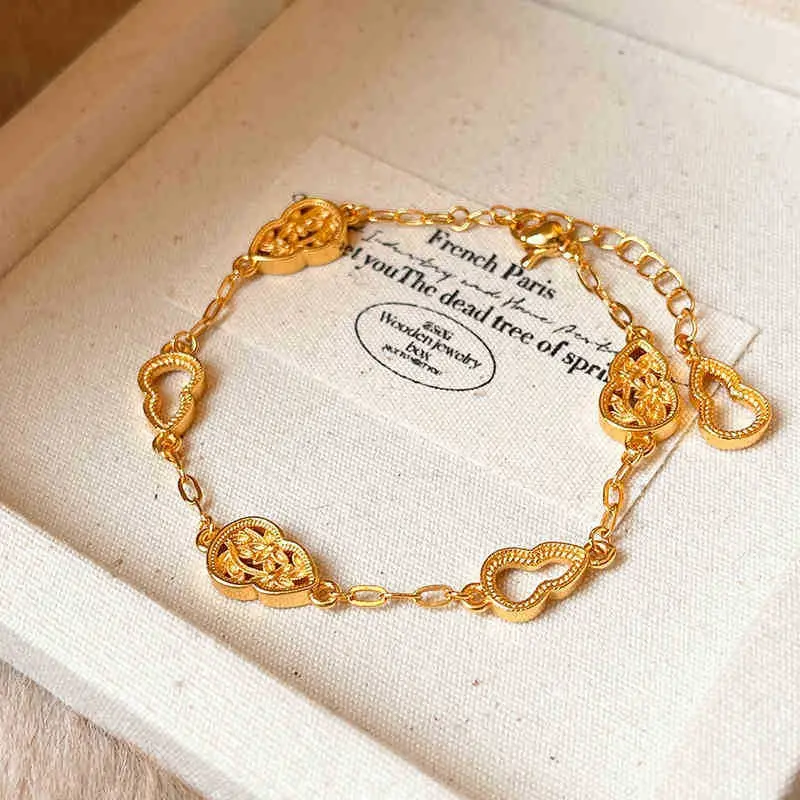 Flower & Cat's Eye Bracelet for Women Adjustable Silver