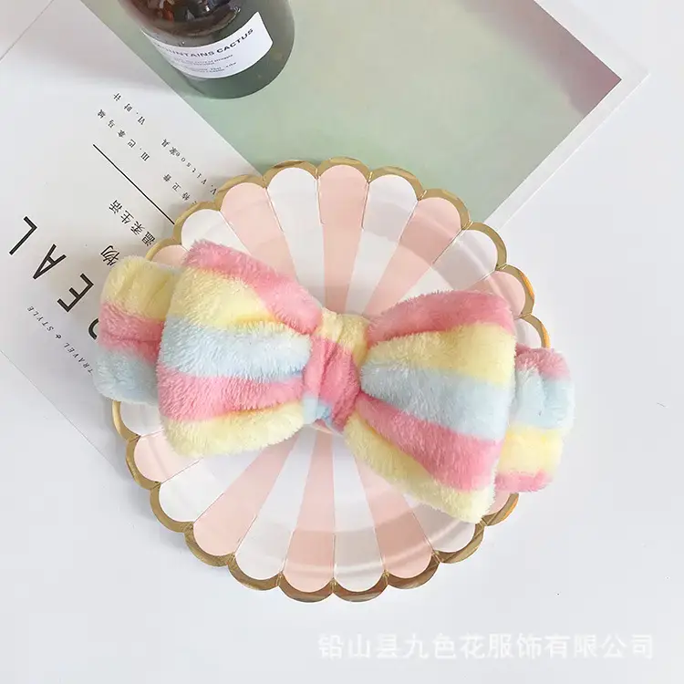 Cute Bow Headband Coral Velvet Female Face Wash - Image 14