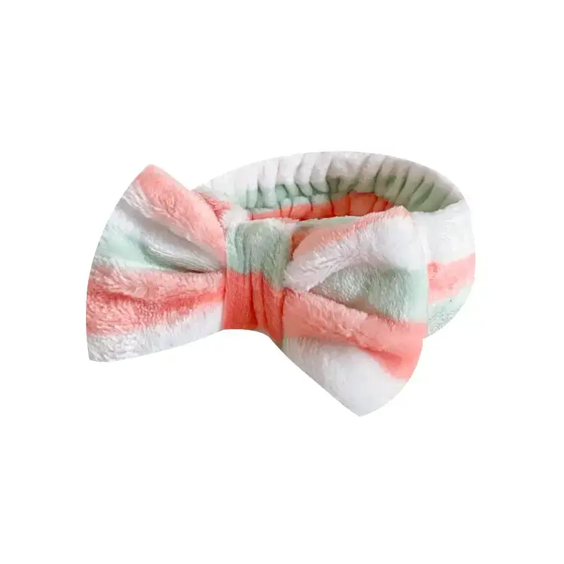 Cute Bow Headband Coral Velvet Female Face Wash - Image 10