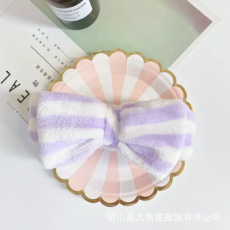 Cute Bow Headband Coral Velvet Female Face Wash - Image 6