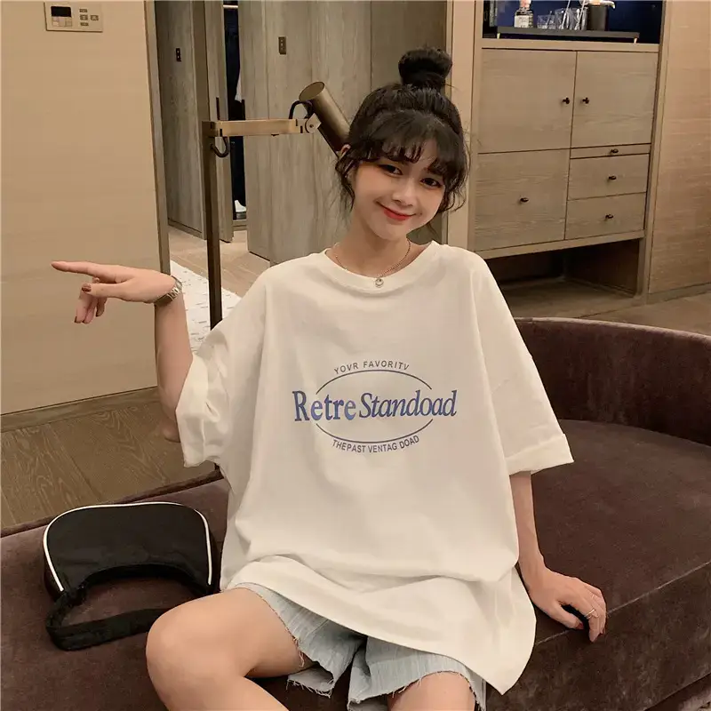 Women Retro Print Loose Fit T-Shirt Summer 2025 — feature 27