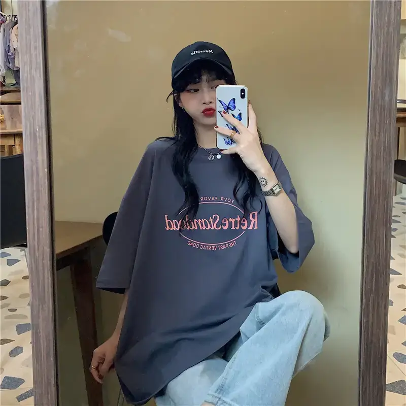 Women Retro Print Loose Fit T-Shirt Summer 2025 — feature 34