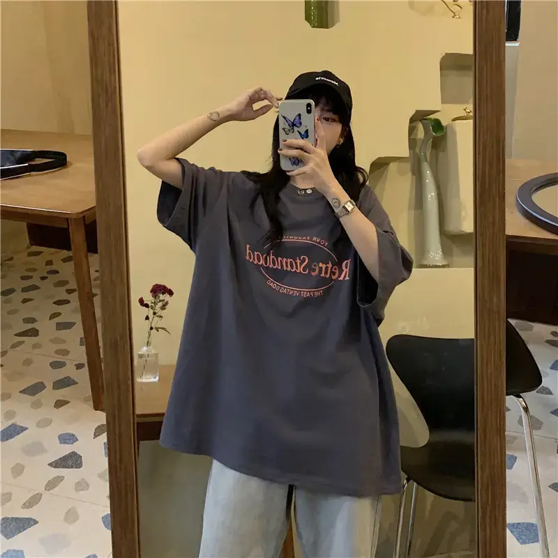 Women Retro Print Loose Fit T-Shirt Summer 2025 — feature 38
