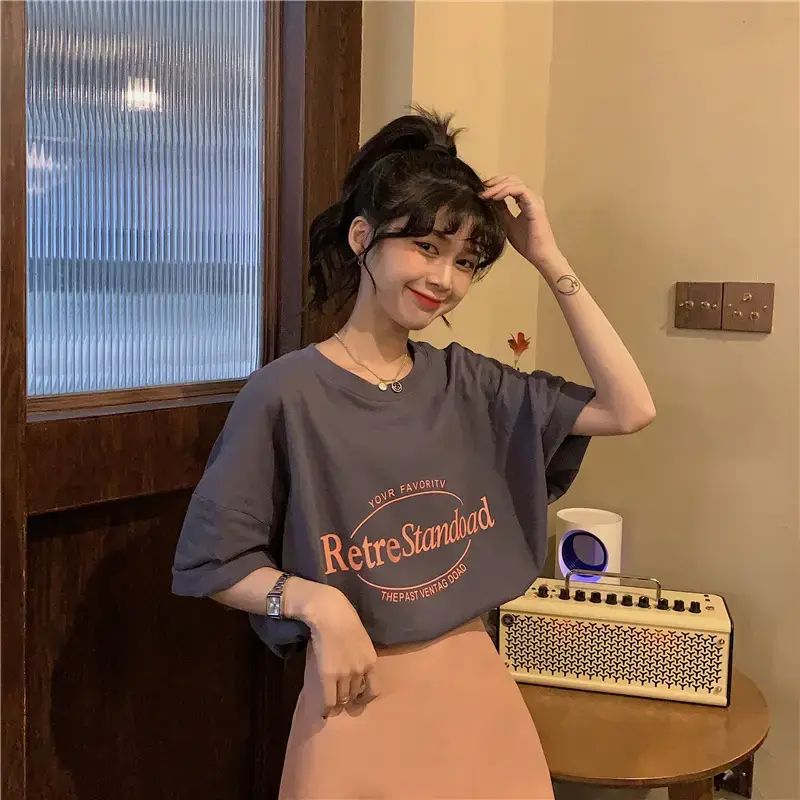 Women Retro Print Loose Fit T-Shirt Summer 2025 — feature 40