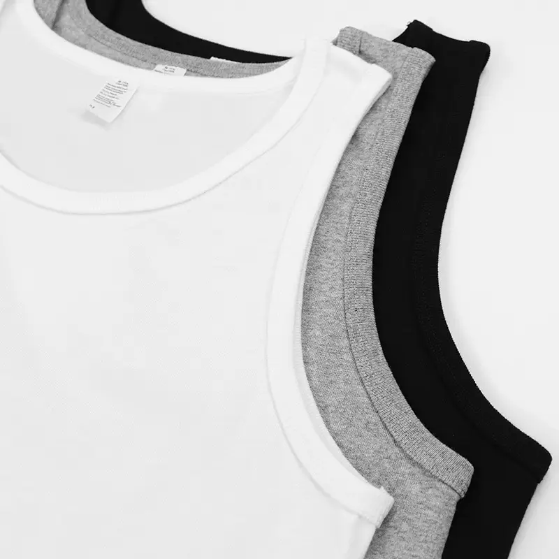 230g Heavy Japanese Men's White Vest Summer Loose Sports Undershirt Pure Cotton Waistcoat Sleeveless Men's Top