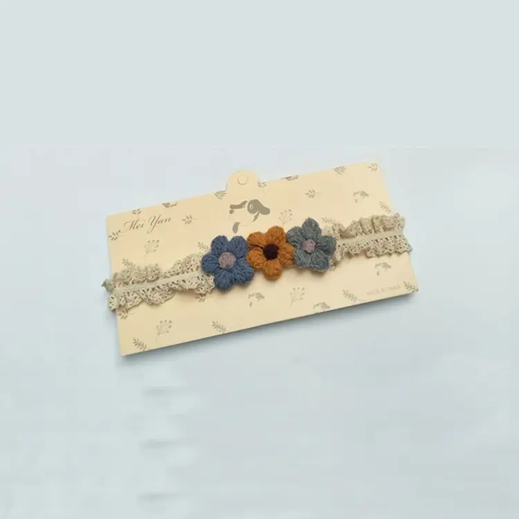 Double Woolen Flower Headbands for Girls 100-Day Birthday