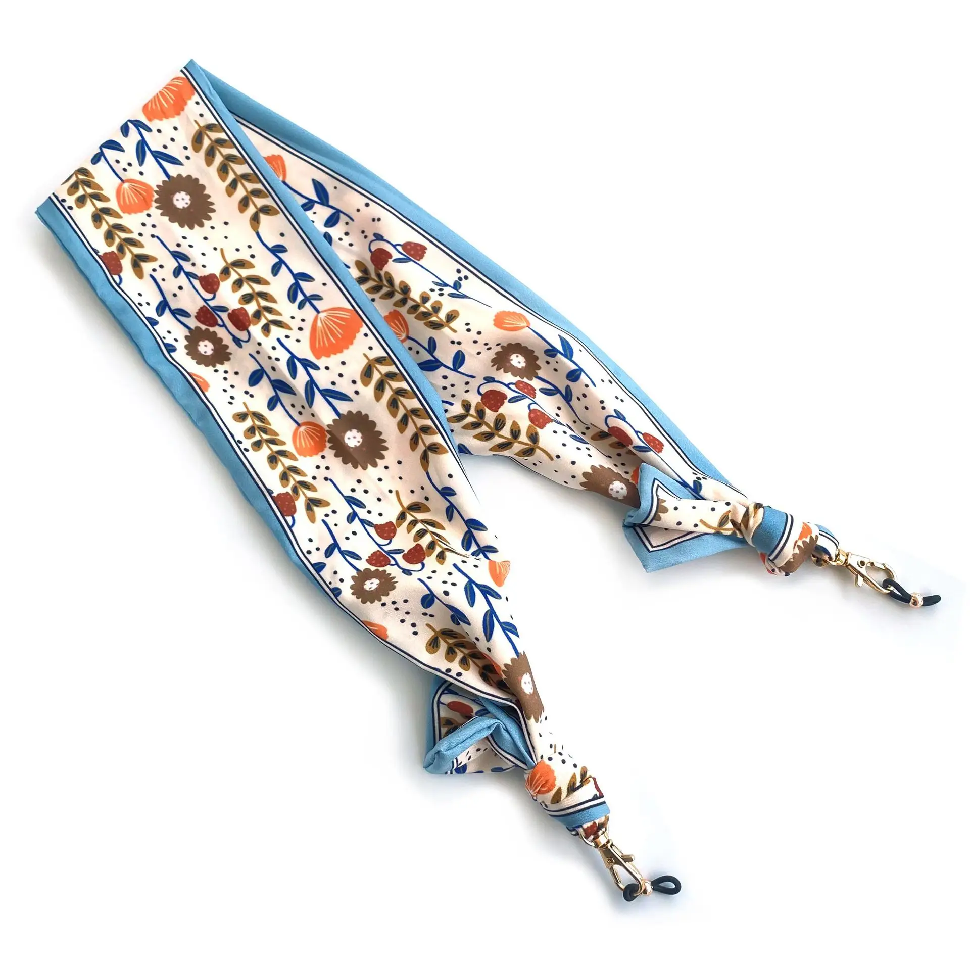 Orange Geometric Lanyard with Metal Clasp