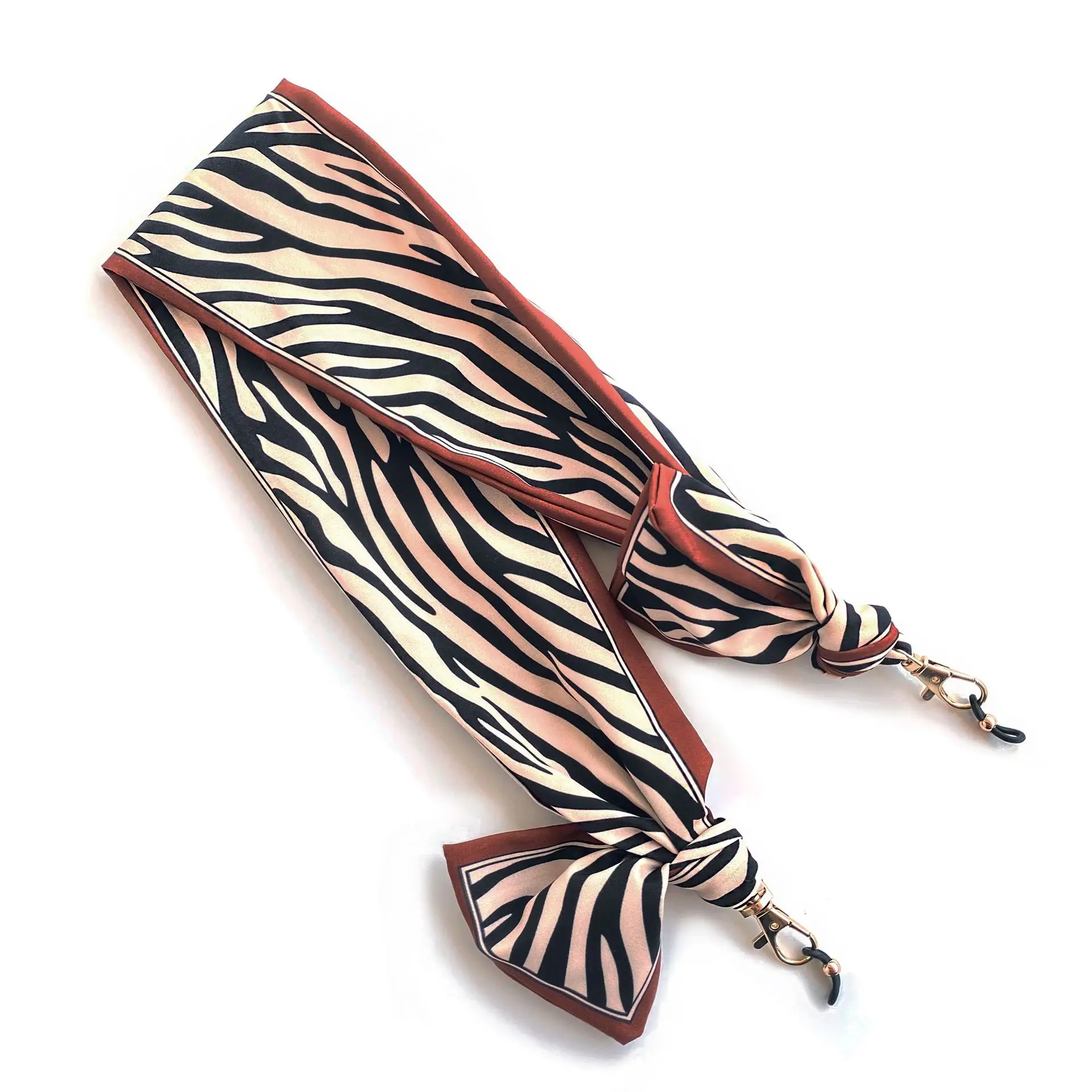 Orange Geometric Lanyard with Metal Clasp