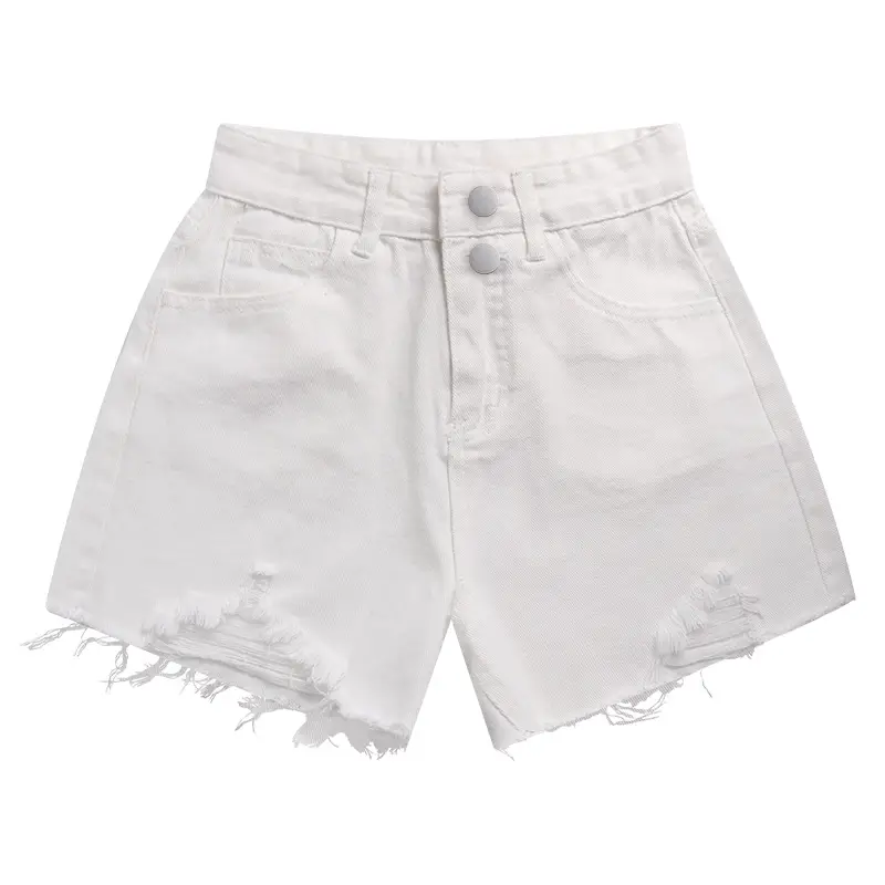 Women Denim Shorts Black High Waist Ripped 2021 - Image 8