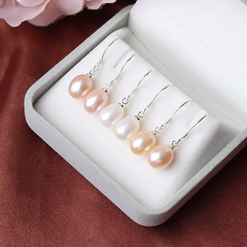 925 Silver Pearl Earrings for Women Drop Shaped Wholesale - Image 5