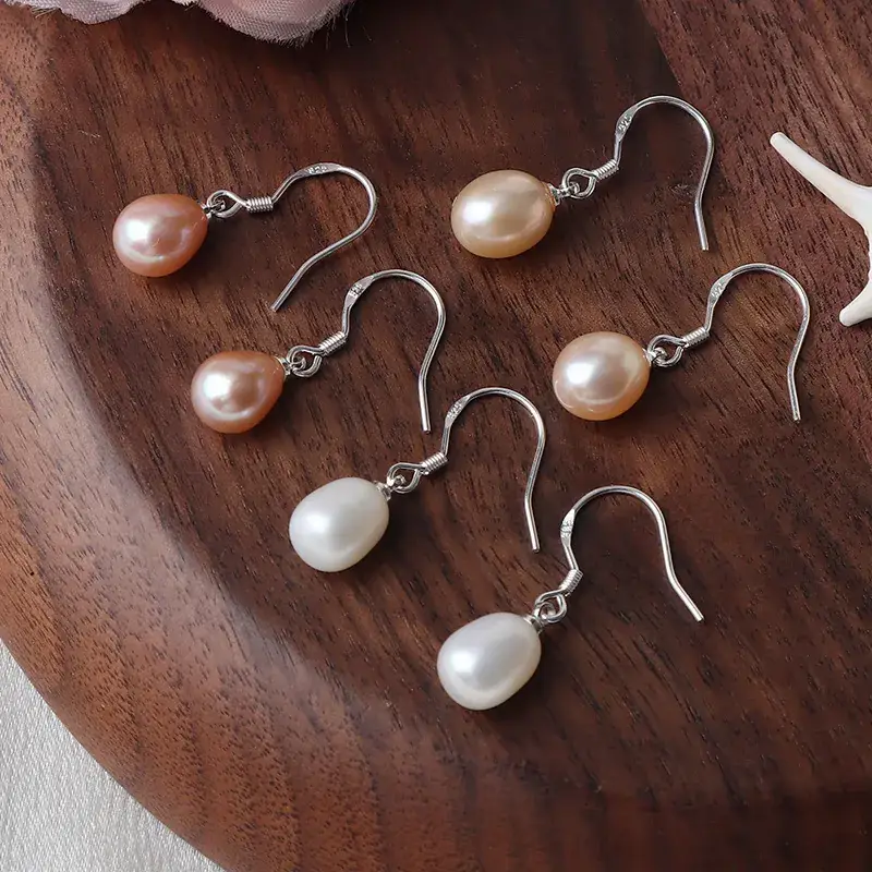925 Silver Pearl Earrings for Women Drop Shaped Wholesale - Image 6