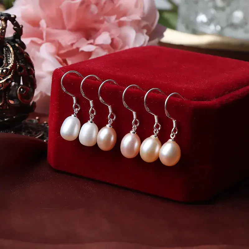 925 Silver Pearl Earrings for Women Drop Shaped Wholesale