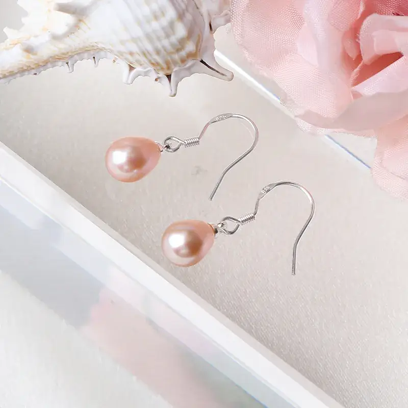 925 Silver Pearl Earrings for Women Drop Shaped Wholesale - Image 3