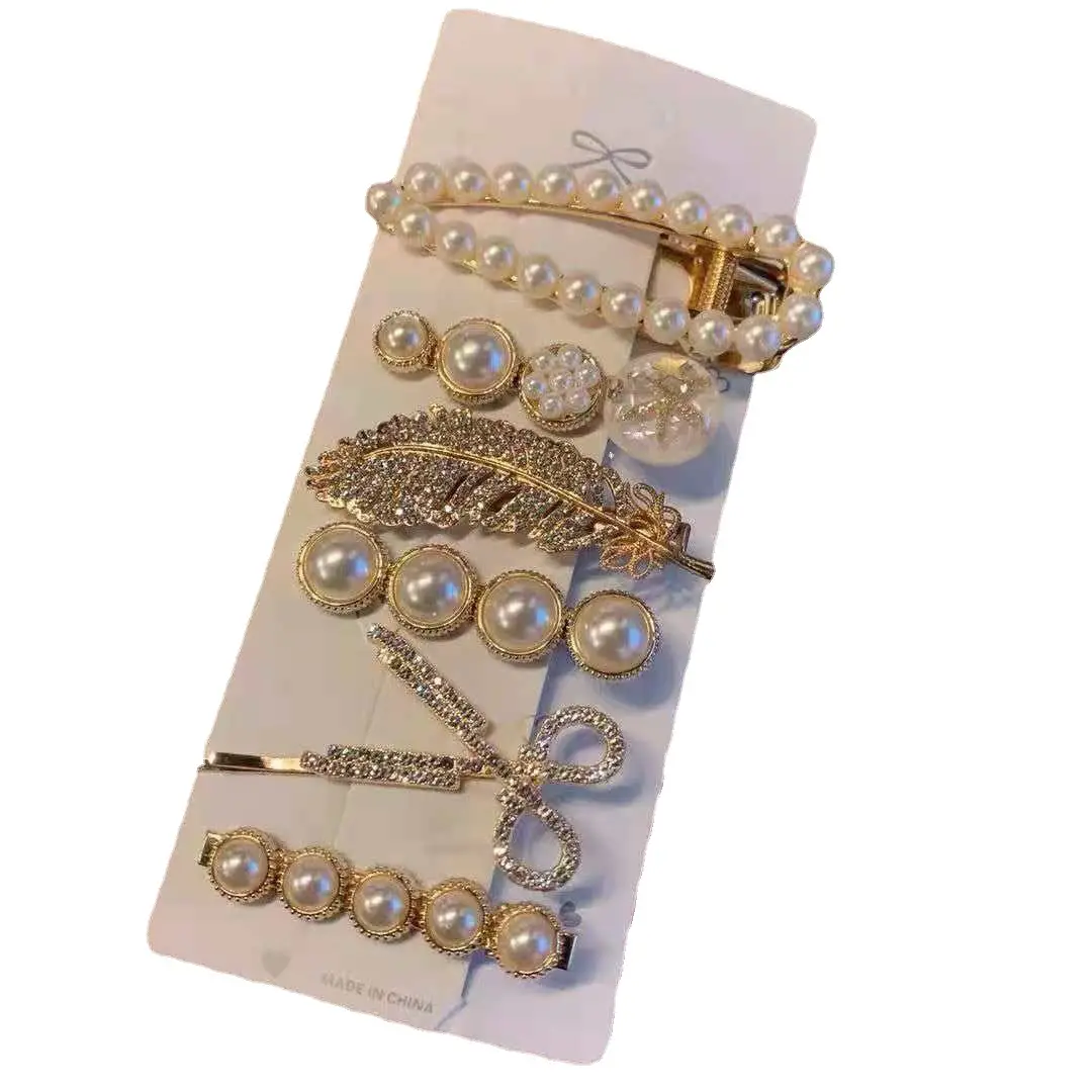 Golden Feather Bear Pearl Hair Clip for Women - Image 15