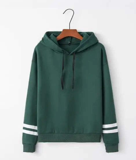Gray Hoodie with White Stripes Loose Fit — feature 13