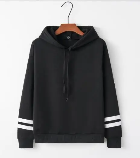 Gray Hoodie with White Stripes Loose Fit — feature 15