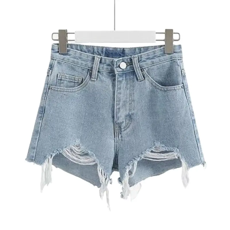 Women Ripped Denim Shorts High Waist Slimming 2026 - Image 9