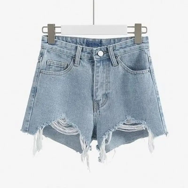 Women Ripped Denim Shorts High Waist Slimming 2026 - Image 3